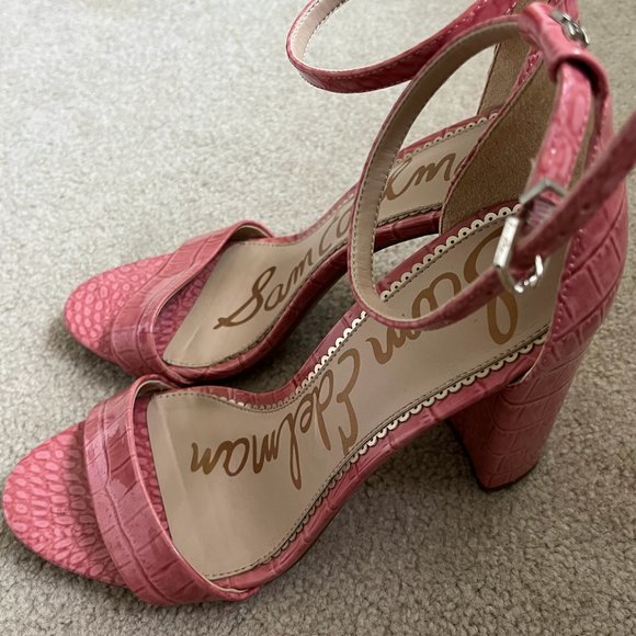 Sam Edelemen Pink Yaro Heels (Snakeskin) - Size 9 - Picture 2 of 3